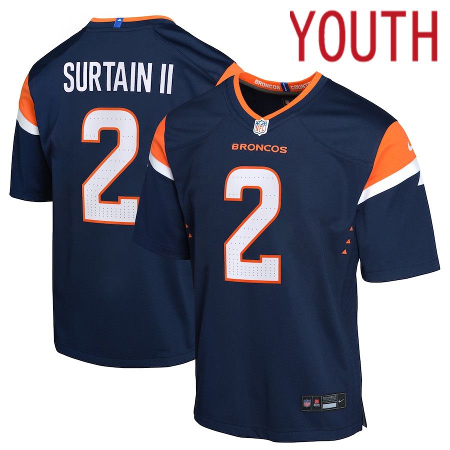 Youth Denver Broncos 2 Patrick Surtain II Nike Navy Alternate Game NFL Jersey